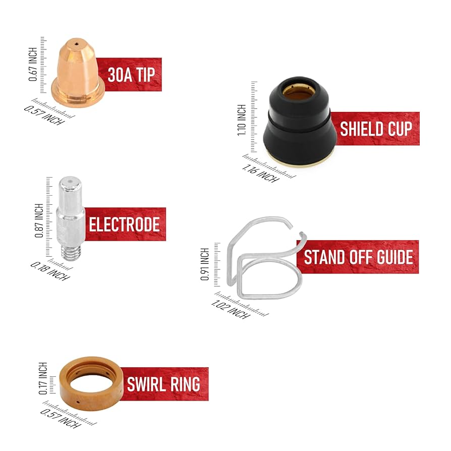 RX WELD 23Pcs Plasma Cutter Torch Set for Chicago Electric